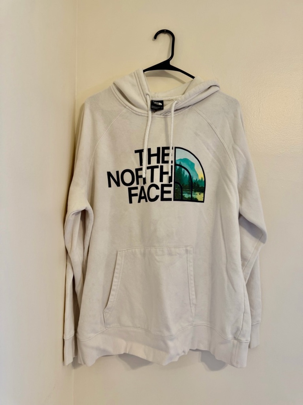 The North Face White Hoodie with Scenic Arch Logo